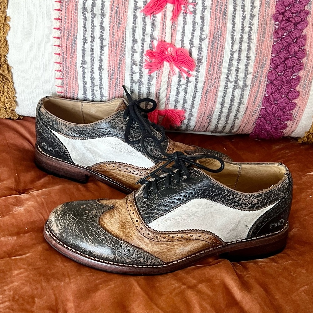 Bed Stu Tri-Color Vintage Leather Lita Oxford Shoes 10
